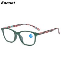 Fashion Retro Women Printing Flowers Legs Ultralight Reading Glasses Classic Resin Clear Lens Presbyopic Eyeglasses