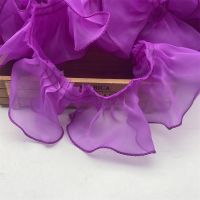 30yards 9 colors Vintage Ruffle Guipure Lace Edge Trim Pleated Ribbon Fabric Hem 3.1Width