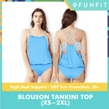 2-in-1 Blouson Tankini Top (Dots), FUNFIT