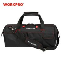 (RUIO)WORKPRO กระเป๋าเครื่องมือแบบพกพากันน้ำช่างไฟฟ้ากระเป๋ามัลติฟังก์ชั่ผ้าใบเครื่องมือออแกไนเซอร์สำหรับการติดตั้งซ่อม HVAC