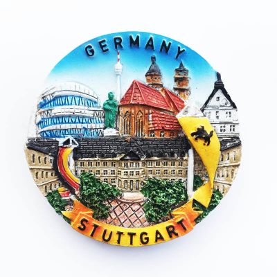 Stuttgart Germany Creative Landmark Architectural Tourism Commemorative Decorative Handicraft Collection Gift Magnet Refrigerator Sticker 【Refrigerator sticker】♤﹍℡