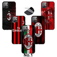 Casing หรับ iPhone 11 12 Mini X Xs XR Pro Max 6+ 6s+ 7+ 8+ 6 7 8 Plus 5 5s SE 2020 G101 AC Milan FC Club Pattern Phone เคสโทรศัพท์ อ่อนนุ่ม TPU Black ปก