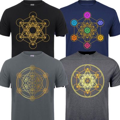 Retro Gold Limited Edtion Sacred Geometry Magic Mandala Metatrons Cube Flower Of Life T Shirt Man MenS T-Shirt Tops Tees Tshirt XS-4XL 5XL 6XL
