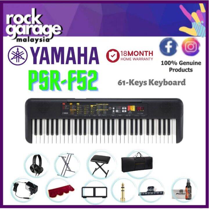 Yamaha PSR-F52 61 Keys Portable Keyboard Electronic Piano With Bench ...