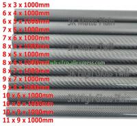 3k Carbon Fiber Tube OD 5mm 6mm 7mm 8mm 9mm 10mm 11mm X 1000mm  with 100% full carbon  Japan 3k improve material Model DIY Wires Leads Adapters