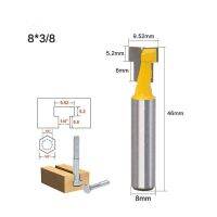 【Best value】 【Limited-time offer】 1/4นิ้ว &amp; 8Mm และ1/2นิ้ว Shank Key Hole ใบมีด T-การกัดร่องที่ตัดงานไม้ Router ชุดบิตสำหรับตะปูสำหรับงานไม้ T-Track Slotting