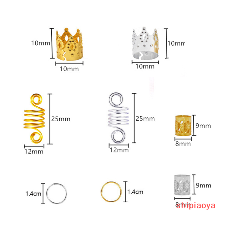 shipiaoya-มวยผมลูกปัดเดรดล็อค160ชิ้นคลิปถักเปียที่คาดศีรษะแบบถักเปียใหม่