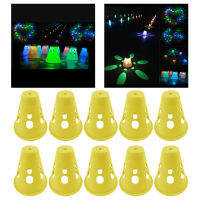 LazaraLife 10Pcs LED กรวยสเก็ต Roller สเก็ตมาร์กเกอร์ฝึกความคล่องตัวกองถ้วย Decor