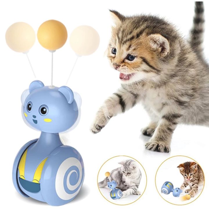 sabai-sabai-ของเล่นแมวอัตโนมัติ-ชิงช้าแก้ว-ของเล่นแมว-ลูกแมวแบบโต้ตอบ-ไล่ล่าของเล่นขนนก-ของเล่นสัตว์เลี้ยง-ของเล่นแมว