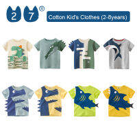 27Kids Store เสื้อยืดแขนสั้นของเด็กเสื้อยืดเด็กหญิงเด็กชายสำหรับเด็กทารก (1Y-8Y) 2023สำหรับเด็กผู้ชายฤดูร้อน