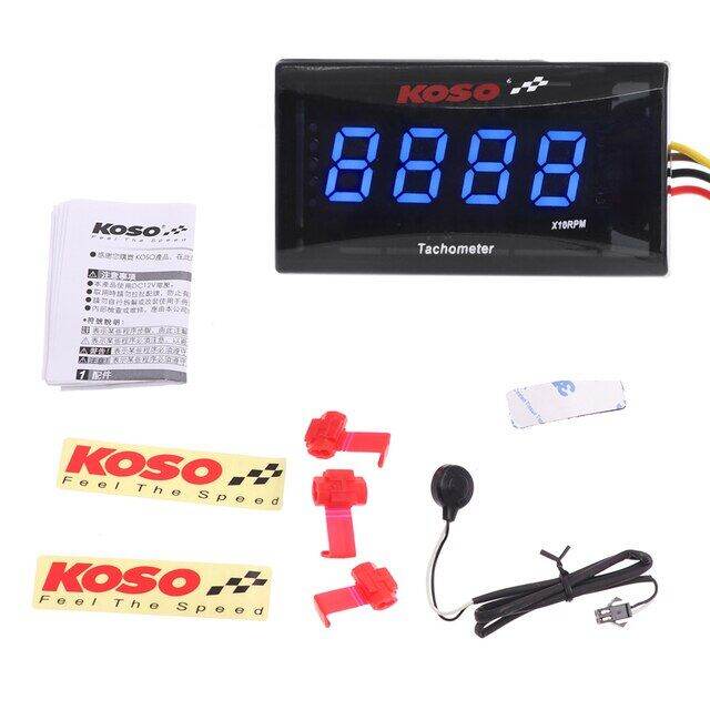Koso Tachometer RPM Meter Digital Square LCD Display Tach Hour Meter Gauge for BMW YAMAHA
