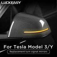 For Tesla Model 3 Y 2023 Replacement Rearview Mirror Cover LED Turn Signal Rear View Mirror Shell Car Modification Accessories