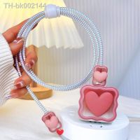 ✆▤♨ Pink Cable Protectors Set For iPhone 13 13Pro 12 Fast Charging Protector USB Data Cable Line Protection Sprial Cable Protective