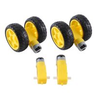 4 Pcs For Smart Car Robot Plastic Tire Wheel with DC 3-6V Gear Motor