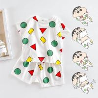 【Ready Stock】 ✸❀ C22 Newborn Pajamas Baby Tidur Baju Set Childrens Clothing Long Pants Crayon Shin-Chan Children Boys Girls Summer Thin Cartoon Short-