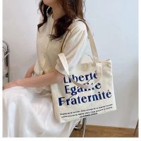 ☬△ New Canvas Tote Bag Women Student Korean Shoulder Bag Simple Versatile Large Capacity Slings Bag Handbag