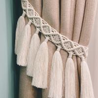 Macrame Handmade Leaf Hand-Woven Boho Tassel Curtain Tie backs Window Straps Accessories For Living Room Decor