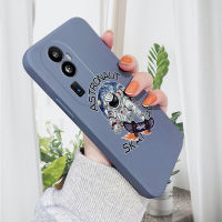 เคส PMP สำหรับ OPPO Reno10 Pro + 5G แฟชั่น NASA Skateboard มนุษย์อวกาศเคสโทรศัพท์ของเหลวสี่เหลี่ยมแบบดั้งเดิมปลอกซิลิโคนคลุมทั้งหมดเคสป้องกันทนแรงกระแทกกล้อง