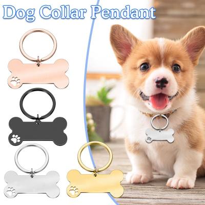 Stainless Steel Pet ID Tag Bone Shape Dog Name Tag S2M0