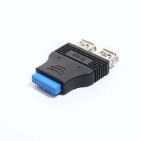 Motherboard 2 Ports USB 3.0 A Female to 20 Pin Header Female Connector Adapter