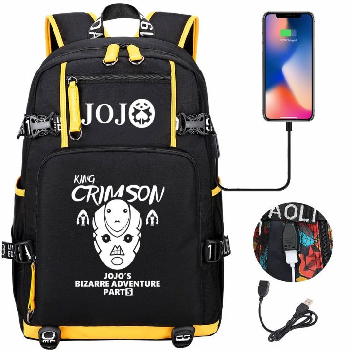 Jojo Bizarre Adventure Bookbag Waterproof School Bags USB Charging Laptop Backpack Unisex Travel Bagpack Mochila