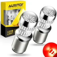 (Premium car) AUXITO 2X1157 BAY15D หลอดไฟ LED สีแดง Canbus P21/5W LED ไม่มีข้อผิดพลาดโคมไฟขับรถ DRL ที่จอดรถตำแหน่งแสงไฟท้ายเบรกหลอดไฟสีขาว