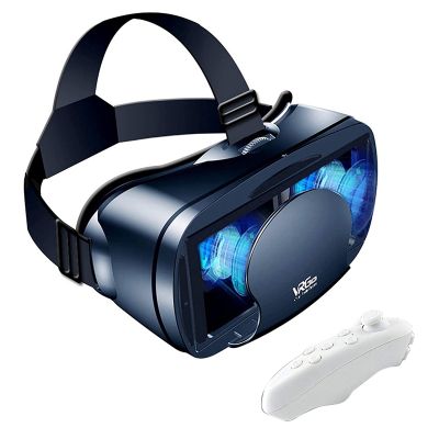 VR Glasses Full-Screen Virtual Reality 3D Glasses VR Set 3D Virtual Reality Goggles, Adjustable VR Glasses with Gamepad