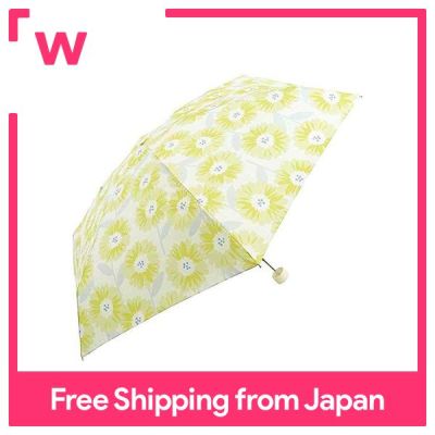 Wpc. ร่มกันฝนร่มแบบพับสีเหลืองขนาด50ซม. สำหรับสุภาพสตรีดอกซีด3821-199
