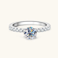 แหวนเพชรโมอิสสี D ของขายดีแหวนแต่งงานสีสเตอร์ลิง S925ไร้สีดีไซน์ขนาดเล็กสำหรับผู้หญิง