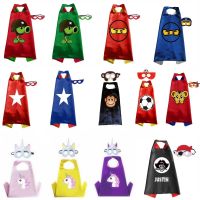 Girls Boys SuperHero Cape With Mask For Kids Party Carnival Halloween Cloak Unicorn Animal Star Princess Cape Christmas Gift