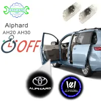 2 ชิ้น ไฟประตู LED สำหรับโตโยต้า Alphard 2008-2024 โคมไฟต้อนรับภายในรถยนต์ ติดตั้งแบบไม่ทำลาย ไฟโปรเจคเตอร์โลโก้เลเซอร์ ไฟเปลี่ยนรถเดิม