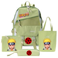 New Naruto schoolbag four piece set anime peripl men and women backpack large capacity pen bag set