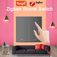 Tuya 6แก๊ง ZigBee ไร้สาย18สถานการณ์สมาร์ทสวิทช์ปุ่มกดควบคุม APP ควบคุมแป้นพิมพ์ฉากสติ๊กเกอร์แผงชีวิตสมาร์ท