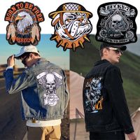 Large Biker Back Patch Embroidered Patches For Clothing Thermoadhesive Patches Punk Patch Iron On Patches On Jacket Clothes