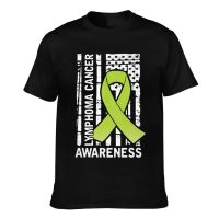 Design MenS Tee Usa Flag Lymphoma Cancer Awareness Cotton Fashion Summer Tshirts