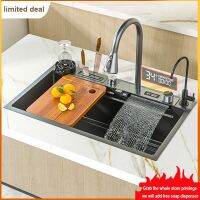 【YF】♨◕❂  wholesale flying kitchen sink with knife  stainless steel rain one basin single