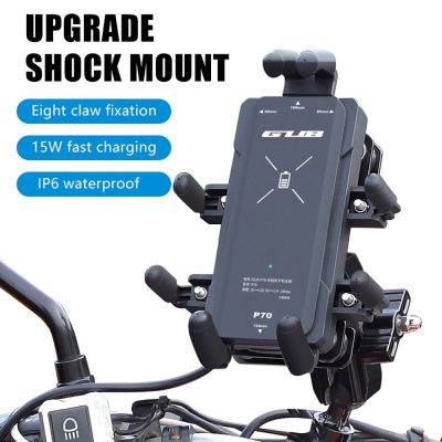 GUB Motorcycle Mobile Phone Mount Aluminium Alloy Smartphone Support Stable Anti-Shake 360 Degree Rotation Riding Accessories