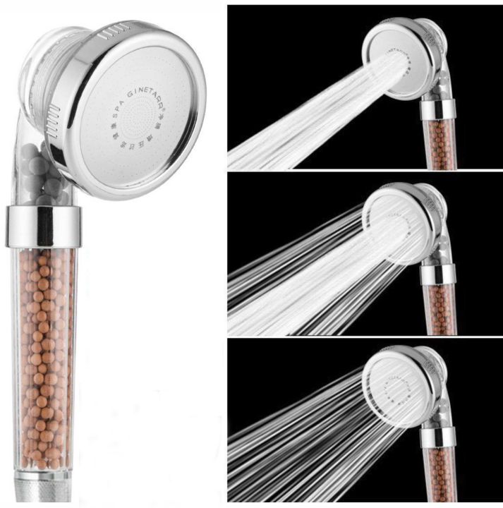 Shower Head 3 Modes Shower Adjustable High Pressure Water Saving Nozzle  Anion Filter Spa Home Shower Bathroom Accessories
