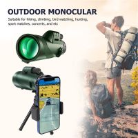 ZZOOI HD 80X100 Monocular Professional Telescope with Tripod Phone Clip Low Light telescope for camping watching ball game hunting