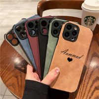 [HOT 2023] INS Customized ชื่อหัวใจนุ่มหนังเคสโทรศัพท์สำหรับ iPhone 14 13 Pro Max 12 11 X XS XR 7 8 Plus SE3 Funda Cover