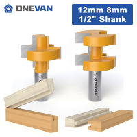 ONEVAN 2ชิ้น38.1มิลลิเมตร (1-12 ") ลิ้นร่องประกอบปกเราเตอร์บิตชุดคาร์ไบด์ T-Slot ร่วมตัดกัดสำหรับงานไม้