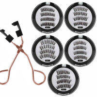 2 Pairs Magnetic Eyelashes Curler Set Natural Eye Lashes Extension Liquid Eyeliner Clip Reusable False Eyelashes 2021 makeup