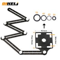 ONKEL.J 6-fold Aluminium Alloy Angle Finder Measuring Ruler Perforated Mold template tool locator drill guide tile hole