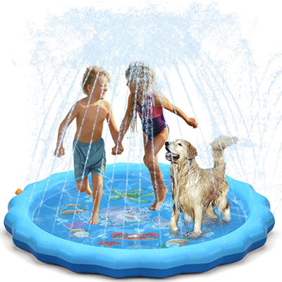 68 inch Sprinkle and Splash Play Mat For Dog Wading Pool Backyard Fountain Play Mat Summer Outdoor Water Toys For Babies And