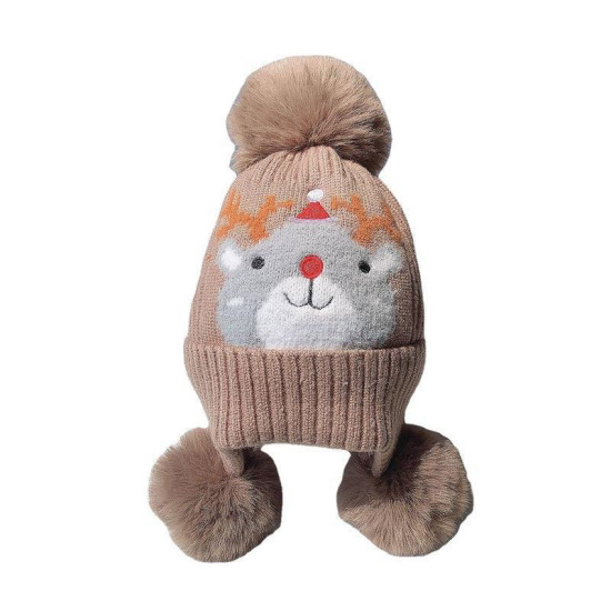 Iqangelbaby mũ len bảo vệ tai chống gió và ấm áp họa tiết giáng sinh nai - ảnh sản phẩm 4