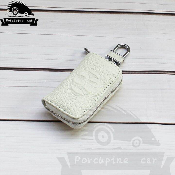 dfthrghd-crocodile-skin-texture-car-leather-case-key-case-for-audi-toyota-volkswagen-skoda-mazda-mitsubishi-ford-bmw-kia-key-bag-keychain