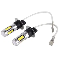 (Premium car)หลอดไฟ LED H3รถยนต์2ชิ้นหลอดไฟ Led ตัดหมอก4014ชิป30 SMD หลอดไฟรถยนต์พลังงานสูงเลนส์ออโต้คาร์หลอดไฟ Led สีขาว DC 12V