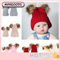 MAXG Fashion Animal Sheath Double Ball Beanie Parent-child Winter Hat Baby Cap