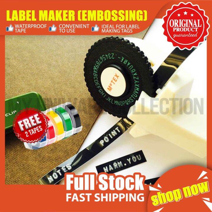 Label Maker Cidy with FREE 2 TAPES (9mm x 3mtrs) Manual Typewriter Tape