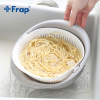 Frap 2 In 1 Multifunctional Rotatable Basket Drainer Double-Layer Fruit Vegetable Storage Basket Basin Kitchen Colander Round Y36028